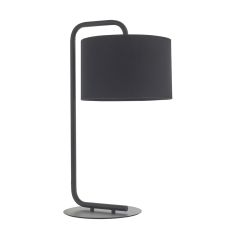 Chic 1 Light E14 Black Table Lamp With Inline Switch C/W Black Shade