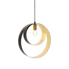 Cal 1 Light E27 Satin Brass Plated & Matt Black Painted Pendant Fitting