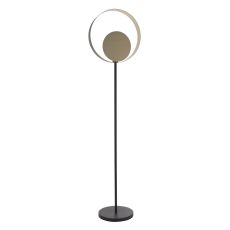 Cal 1 Light E27 Brushed Nickel Plated & Matt Black Painted Floor Lamp C/W Inline Foot Switch