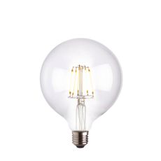 6W E27 Clear Dimmable LED Filament 125mm Globe Bulb, 2700K 600 Lumens