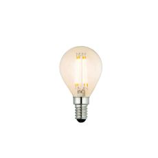 4W E14 Amber Tinted Dimmable LED Filament Golf Bulb, 2700K 360 Lumens