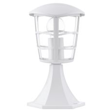 Aloria 1 Light E27 Outdoor IP44 Pedestal White With Clear Finish