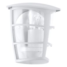 Aloria 1 Light E27 Outdoor IP44 White Wall Light With Plastic Diffuser