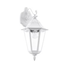 Navado 1 Light Outdoor E27 IP44 White Down Wall Light With Clear Glass