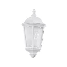 Navedo 1 Light E27 Outdoor IP44 White Wall Light With Clear Glass