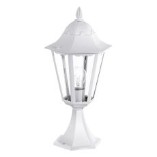 Navedo 1 Light E27 Outdoor IP44 Pedestal White And Clear Glass