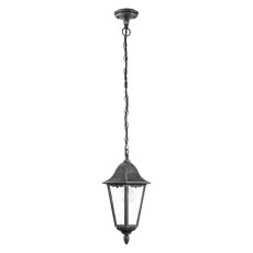 Navedo 1 Light E27 Outdoor IP44 Adjustable Pendant Black With Clear Glass
