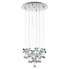 Pianopoli 15 Light LED Integrated, Double Insulated, 220V Pendant Polished Chrome With Crystal