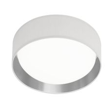 Modern 1 Light LED Flush Ceiling Light, Acrylic, White Shade/Silver 9371-37WSI