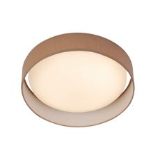 Modern 1 Light Large LED Flush Ceiling Light, Acrylic, Brown Shade