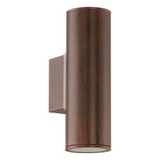 Riga 2 Light LED GU10 Outdoor IP44 Wall Light Antique Brown and Galvanized Steel