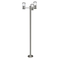 Basalgo 1, 3 Light LED Outdoor IP44 Stainless Steel Post With Clear Plastic Diffuser