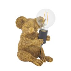 Gatto 1 Light E27 Vintage Gold Koala Table Lamp With Inline Switch