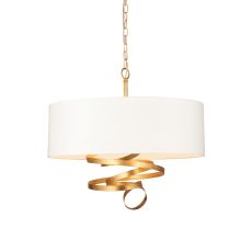 Afflitto 3 Light E14 Adjustable Pendant Gold With Ivory Shade