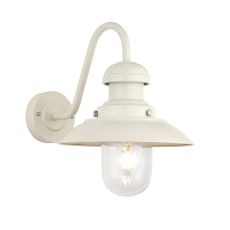 Hareford 1 Light E27 Gloss Stone Outdoor Traditional IP44 Wall Light C/W Clear Glass Shade