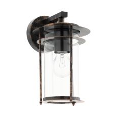 Valdeo 1 Light E27 Outdoor IP44 Copper Antique Wall Light With Clear Glass