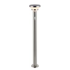 Htongan 1 Light 5.8W 310lm Brushed Stainless Steel Solar Powered LED Integrated Dusk to Dawn & PIR Sensor Outdoor IP44 Bollard Light