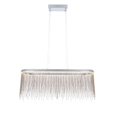 Orphelisbon 1 Light 26W 579lm 3000K Warm White Chrome LED Integrated Adjustable Pendant With Silver Effect Chains
