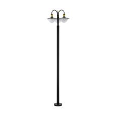 Sirmione 3 Light E27 Outdoor IP44 Black Post With Opal Glass