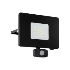 Faedo 3, 1 Light 50W LED Integrated Outdoor IP65 PIR Sensor Adjustable Wall/Flood Light Black With Clear Glass