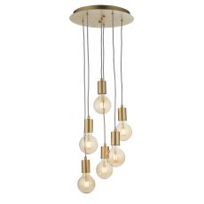 Studio 6 Light E27 Soft Gold Modern Industrial Adjustable Ceiling Pendant