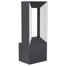 Ridorano 1 Light Integrated LED IP44 Outdoor Black Wall Light With Plastic White Diffuser