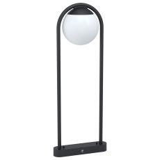 Prata Vecchia 1 Light E27 Outdoor Pedestal Black With Plastic White Globe Glass