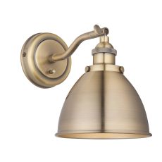 Franklin 1 Light E27 Antique Brass Wall Light With Toggle Switch & With Adjustable Head