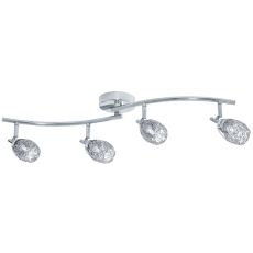 Mesh Spot I - 4 Light Spotlight Split Bar, Chrome, Mesh Shades