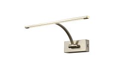 Actea Small 1 Arm Wall Lamp/Picture Light, 1 x 6W LED, 3000K, 470lm, Satin Nickel, 3yrs Warranty