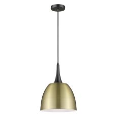 Adagio 1 Light E27 Antique Brass Adjustable Single Pendant