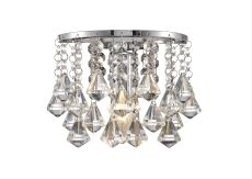 Acton Wall Lamp 1 Light E14 Switched Polished Chrome/Prism Crystal