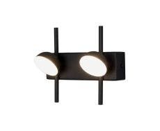 Adn 2 Light Wall Lamp, 6W LED, 3000K, 500lm, Black, 3yrs Warranty