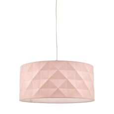 Aisha E27 Non Electric Pink Cotton Drum Shade With Diamond Pattern Design & Complete With A Removable Diffuser (Shade Only)