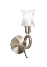 Alaska GU10 Wall Lamp Switched 1 Light L1/SGU10, Satin Nickel, CFL Lamps INCLUDED