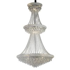 Alexandra Pendant 3 Tier 29 Light E14 Polished Chrome/Crystal (Pallet Shipment Only), (ITEM REQUIRES CONSTRUCTION/CONNECTION) Item Weight: 64.8kg
