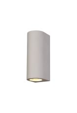 Alina Cylinder Up & Down Wall Lamp, 2 x GU10, White Paintable Gypsum