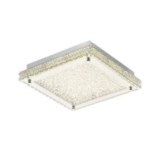 Amelisbon Square Flush Ceiling 18W 1530lm LED 4200K Stainless Steel/Crystal, 3yrs Warranty
