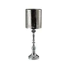 (DH) Amira Glass Art Candle Holder Small Polished Chrome/Pattern