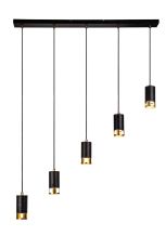 Ankeny 5 Light Bar Linear Pendant GU10, Black / Painted Gold