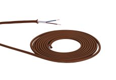 Prema 25m Roll Red Brown Braided 2 Core 0.75mm Cable VDE Approved