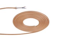 Prema 25m Roll Rose Gold Braided 2 Core 0.75mm Cable VDE Approved