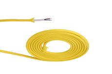 Prema 25m Roll Yellow Braided 2 Core 0.75mm Cable VDE Approved
