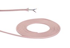 Prema 25m Roll Pink Braided 2 Core 0.75mm Cable VDE Approved