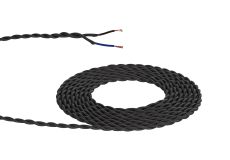 Prema 25m Roll Grey Braided Twisted 2 Core 0.75mm Cable VDE Approved
