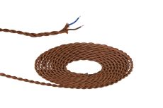 Prema 25m Roll Red Brown Braided Twisted 2 Core 0.75mm Cable VDE Approved