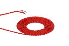 Prema 25m Roll Red Braided Twisted 2 Core 0.75mm Cable VDE Approved
