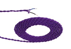 Prema 25m Roll Purple Braided Twisted 2 Core 0.75mm Cable VDE Approved