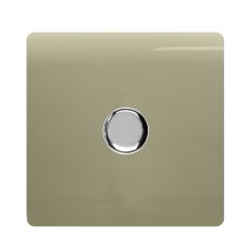 Trendi, Artistic Modern 1 Gang 1 Way LED Dimmer Switch 5-150W LED / 120W Tungsten, Gold/Chrome Finish, (35mm Back Box Required), 5yrs Warranty