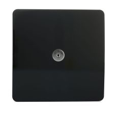 Trendi, Artistic Modern TV Co-Axial 1 Gang Gloss Black Finish, BRITISH MADE, (25mm Back Box Required), 5yrs Warranty